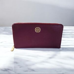 Tory Burch Burgundy Zip Around Wallet